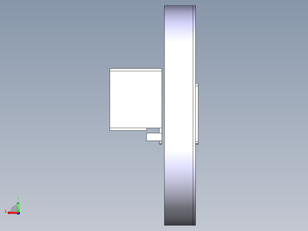绿色垃圾粉碎机 CAD 模型后视图