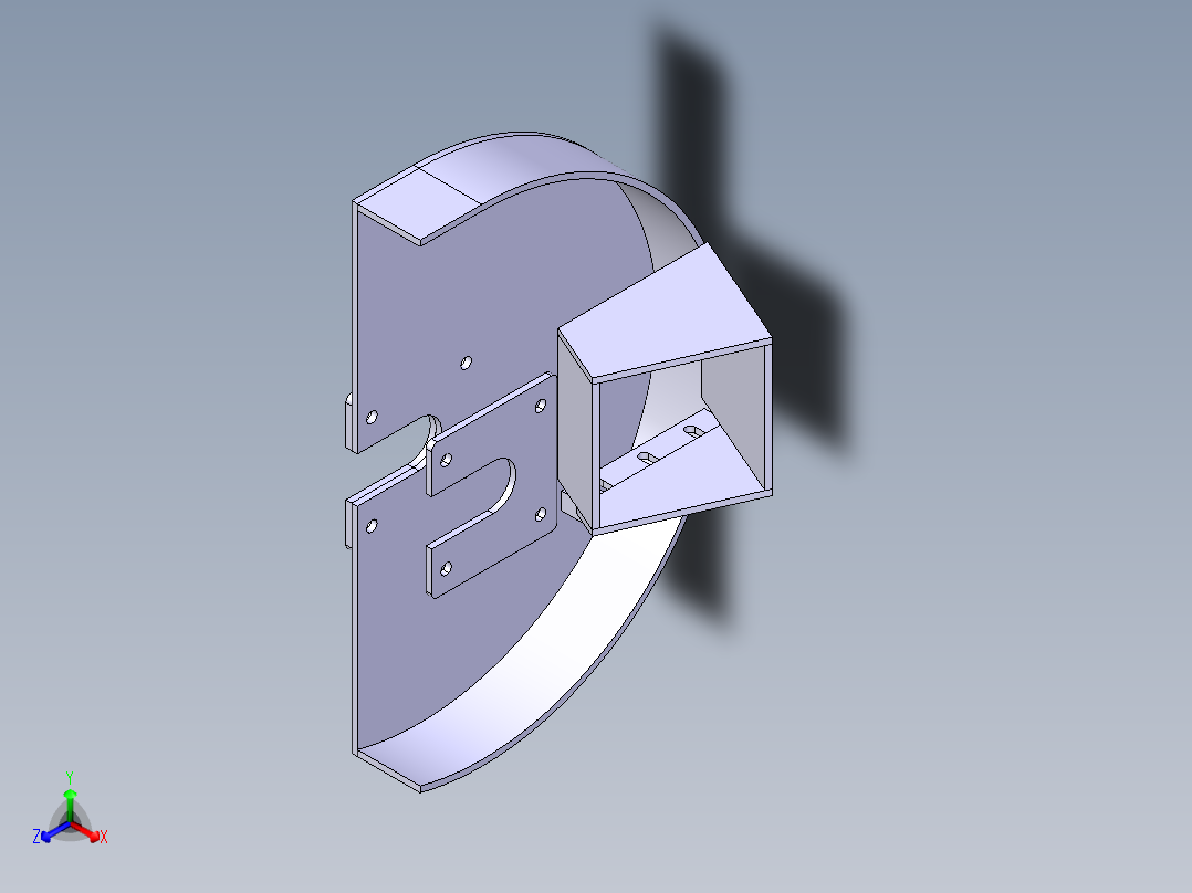 绿色垃圾粉碎机 CAD 模型正等轴测图
