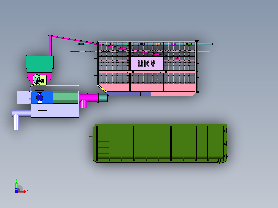 无臭高密度养殖黑水虻装置前视图