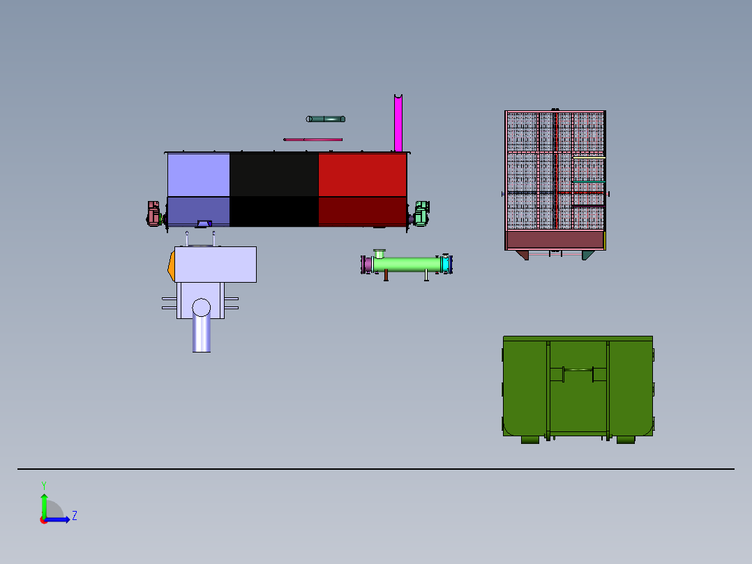 无臭高密度养殖黑水虻装置左视图