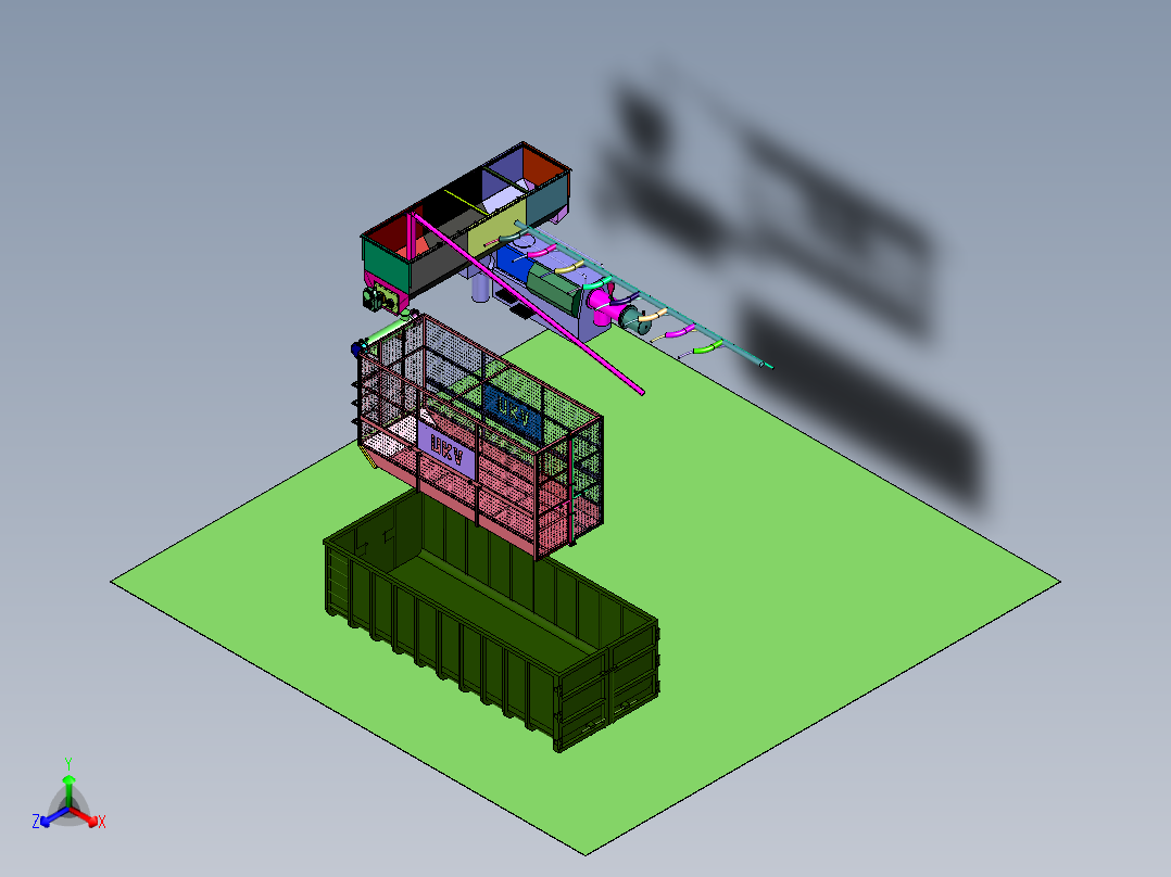 无臭高密度养殖黑水虻装置正等轴测图