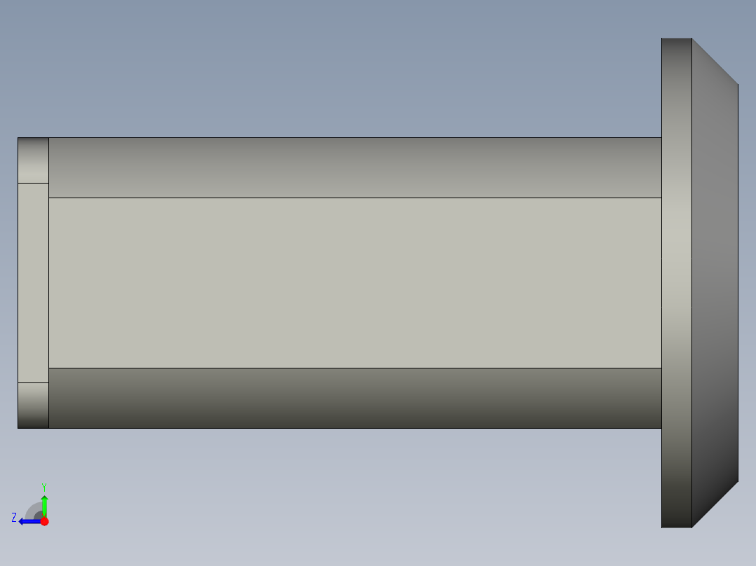 琐心长度40-螺纹长度35-三角钥匙转舌锁右视图