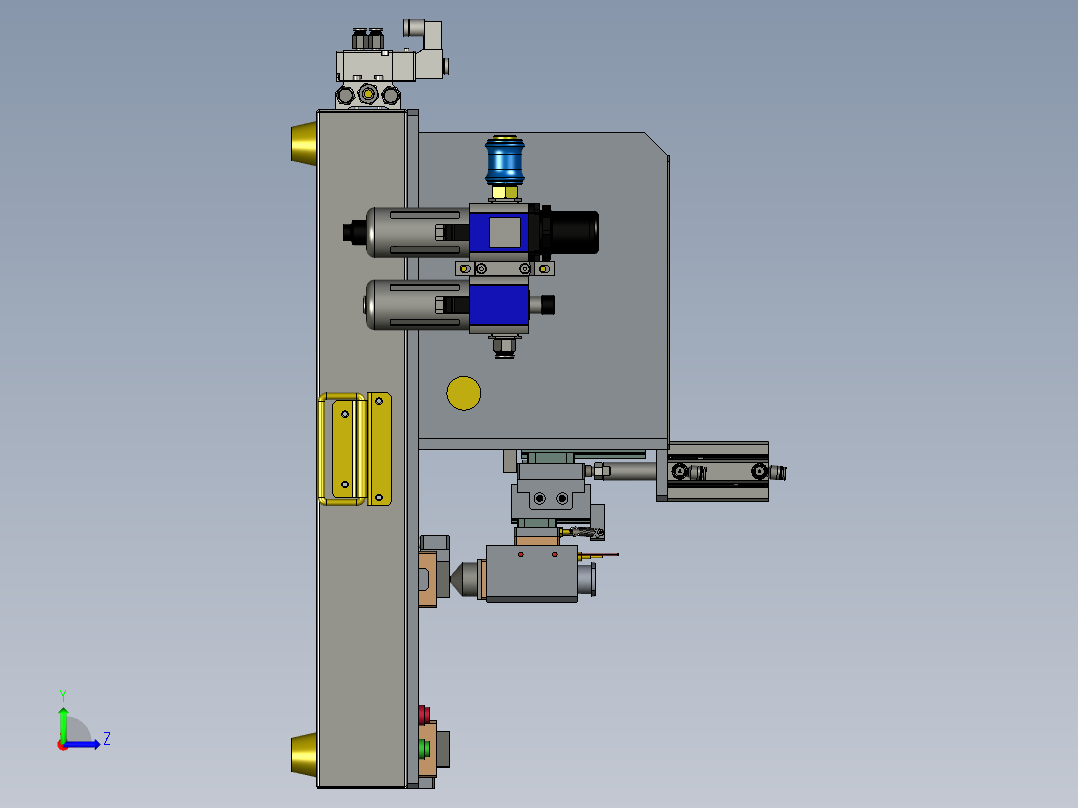 多头可调点胶机左视图