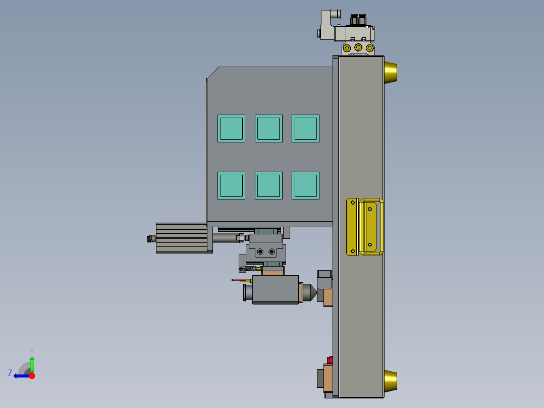 多头可调点胶机右视图