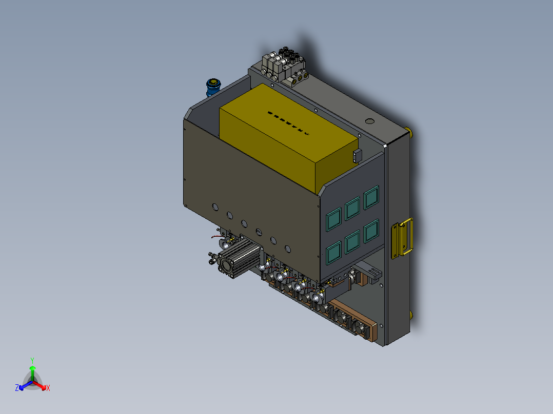 多头可调点胶机正等轴测图