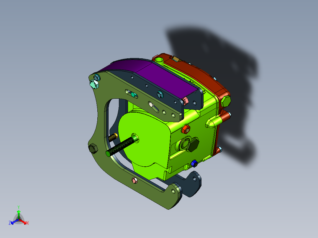 摩托车离合器全自动变速器主视图