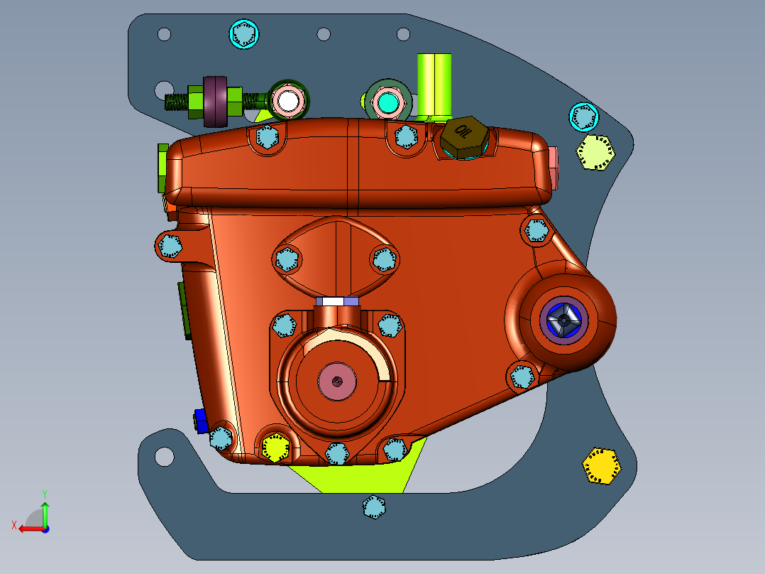 摩托车离合器全自动变速器后视图
