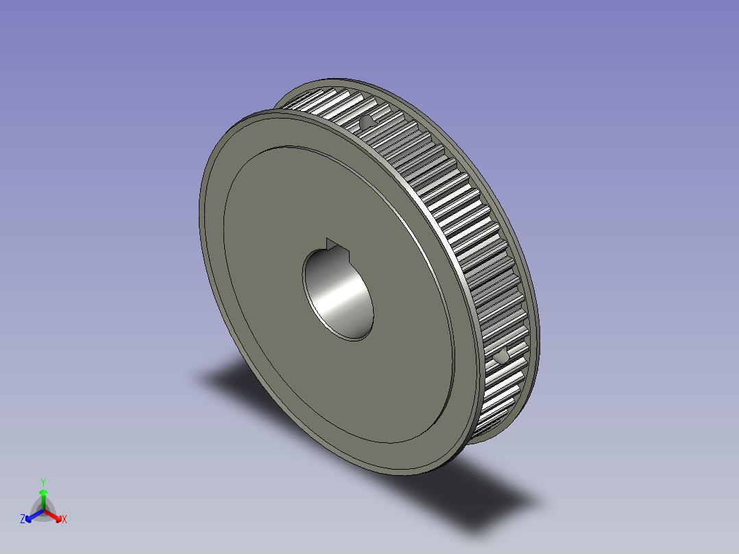 被动同步轮EBJ33_S5M150_60_A_H_d20正等轴测图