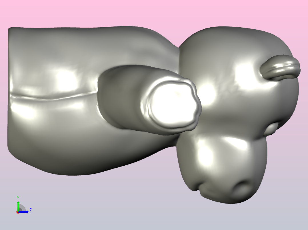 手指木偶河马左视图