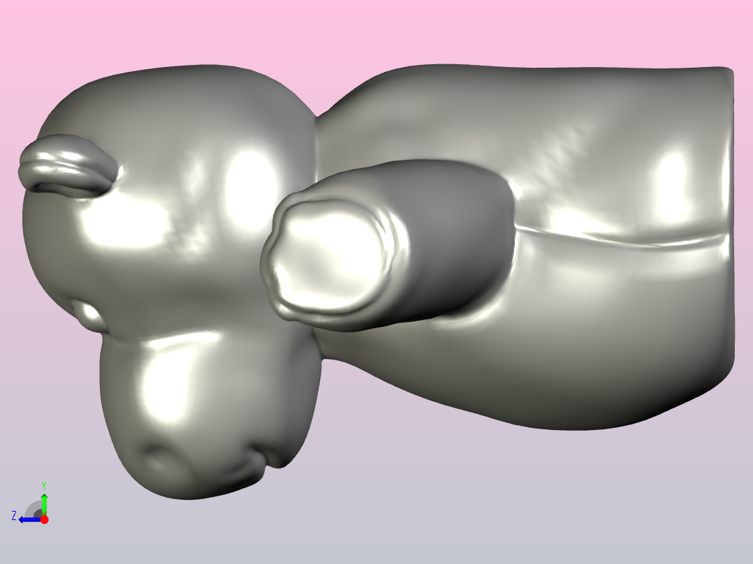 手指木偶河马右视图