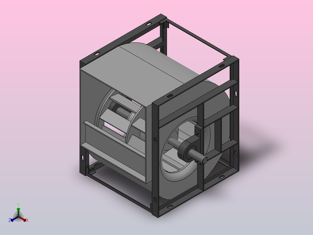 KTH-B（标准型）空调系统后向式离心通风机[KTH-B-355-1.1kW]正等轴测图