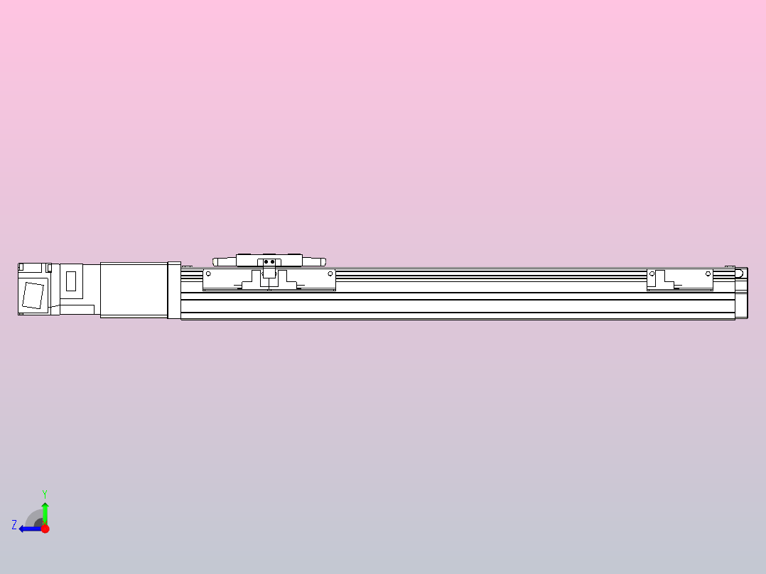 滚珠丝杠直线轴内置导轨TPA-GCR-40-1210C-L300-M-M10-N3右视图