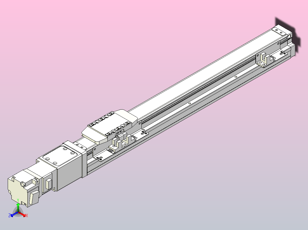 滚珠丝杠直线轴内置导轨TPA-GCR-40-1210C-L300-M-M10-N3正等轴测图