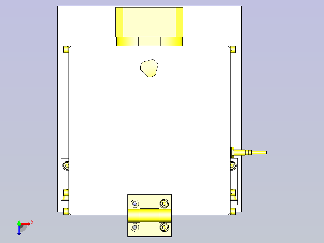 一款圆棒工件的切断3D图模型俯视图