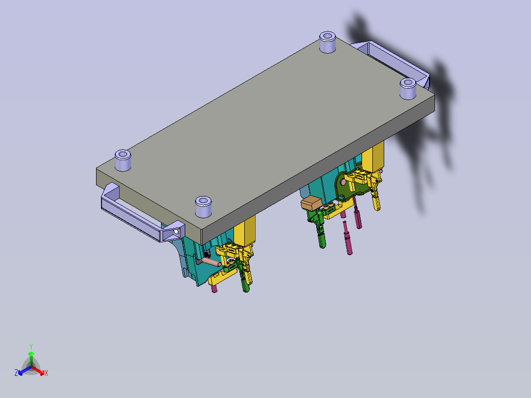 汽车横梁单件冲压钣金件检具主视图