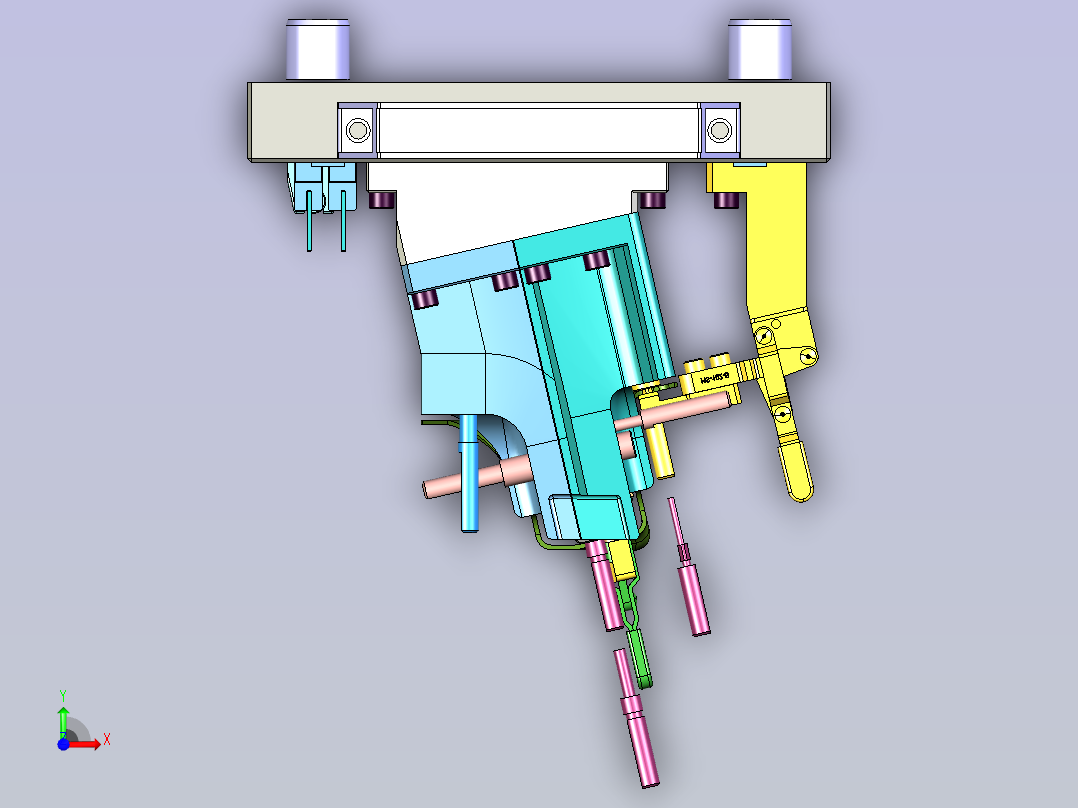 汽车横梁单件冲压钣金件检具前视图