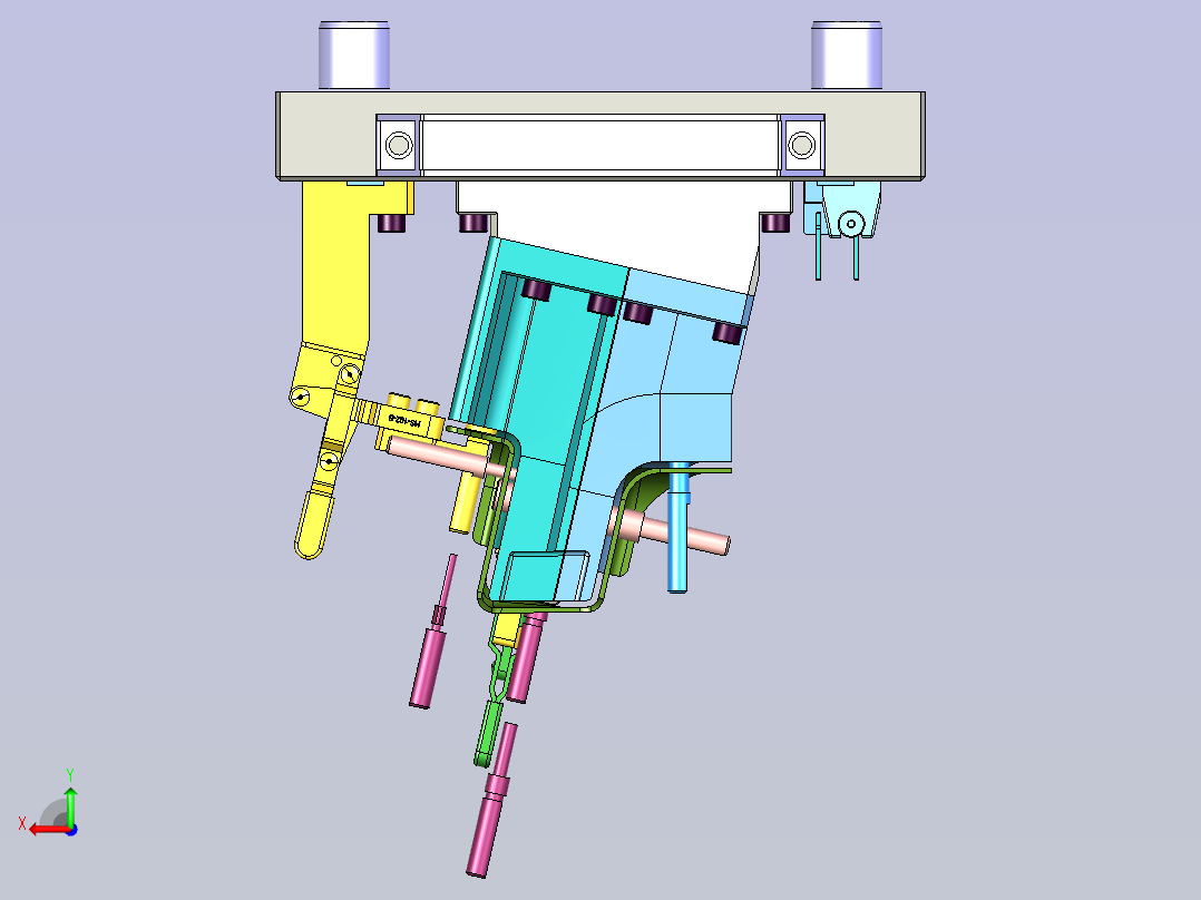 汽车横梁单件冲压钣金件检具后视图