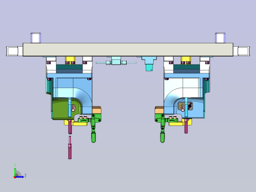 汽车横梁单件冲压钣金件检具左视缩略图