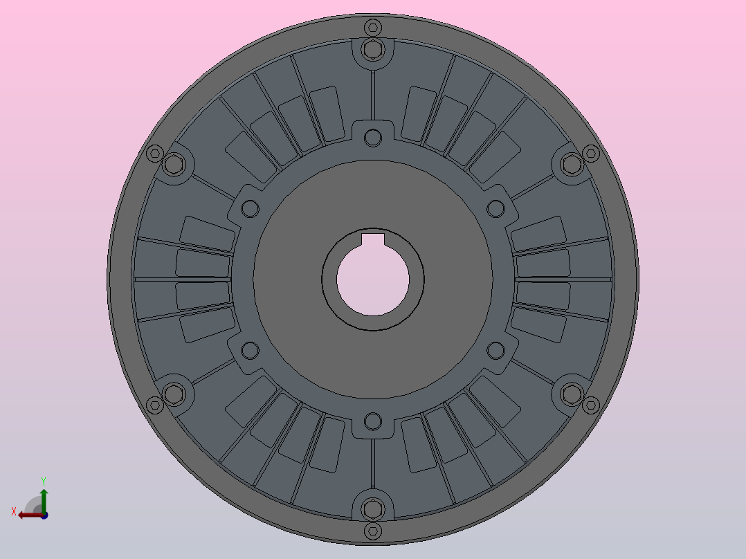 FLKT型空心轴、止口支撑、通孔磁粉离合器[FLKT25]后视图