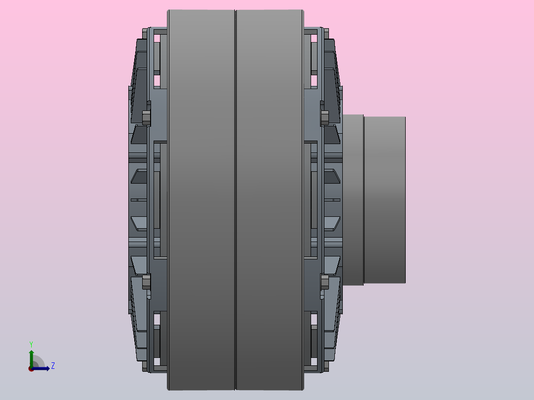 FLKT型空心轴、止口支撑、通孔磁粉离合器[FLKT25]左视图