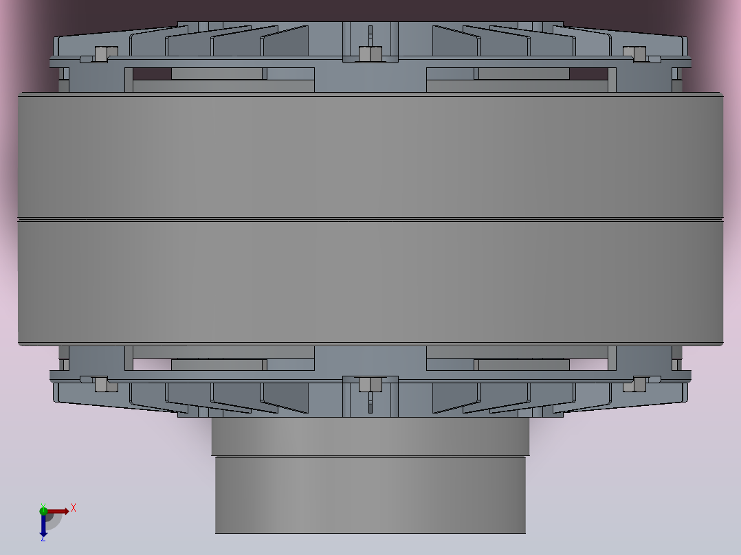 FLKT型空心轴、止口支撑、通孔磁粉离合器[FLKT25]俯视图
