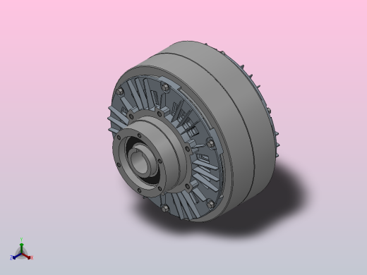 FLKT型空心轴、止口支撑、通孔磁粉离合器[FLKT25]正等轴测缩略图