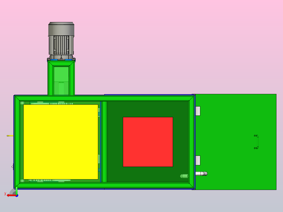医疗废物粉碎机crusher-mechine-1831-模型格式为 inventor后视图