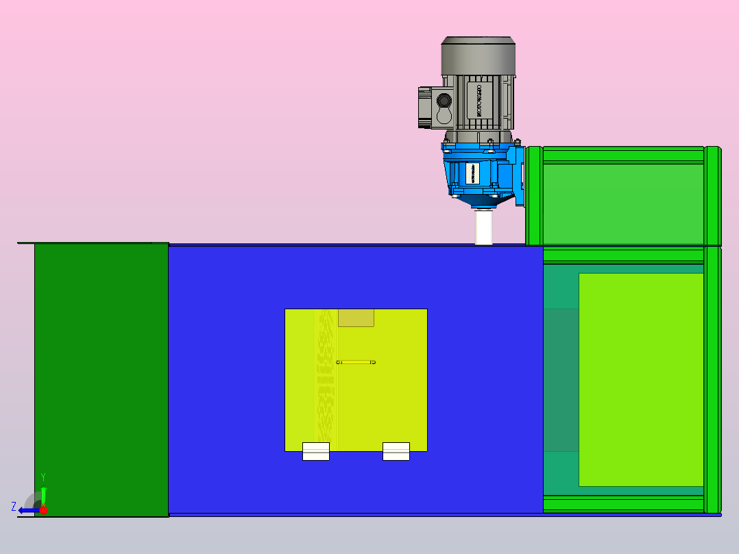 医疗废物粉碎机crusher-mechine-1831-模型格式为 inventor右视图