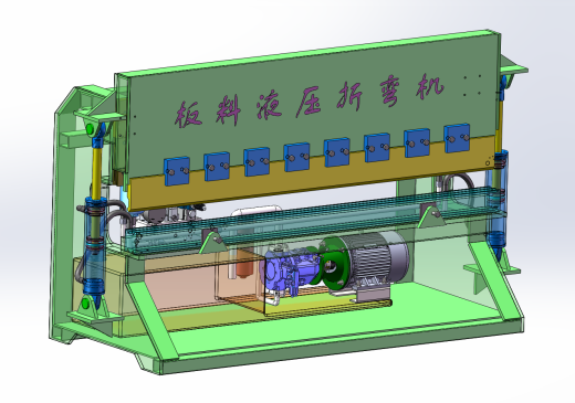 液压板料折弯机设计（SW+CAD+说明书）缩略图