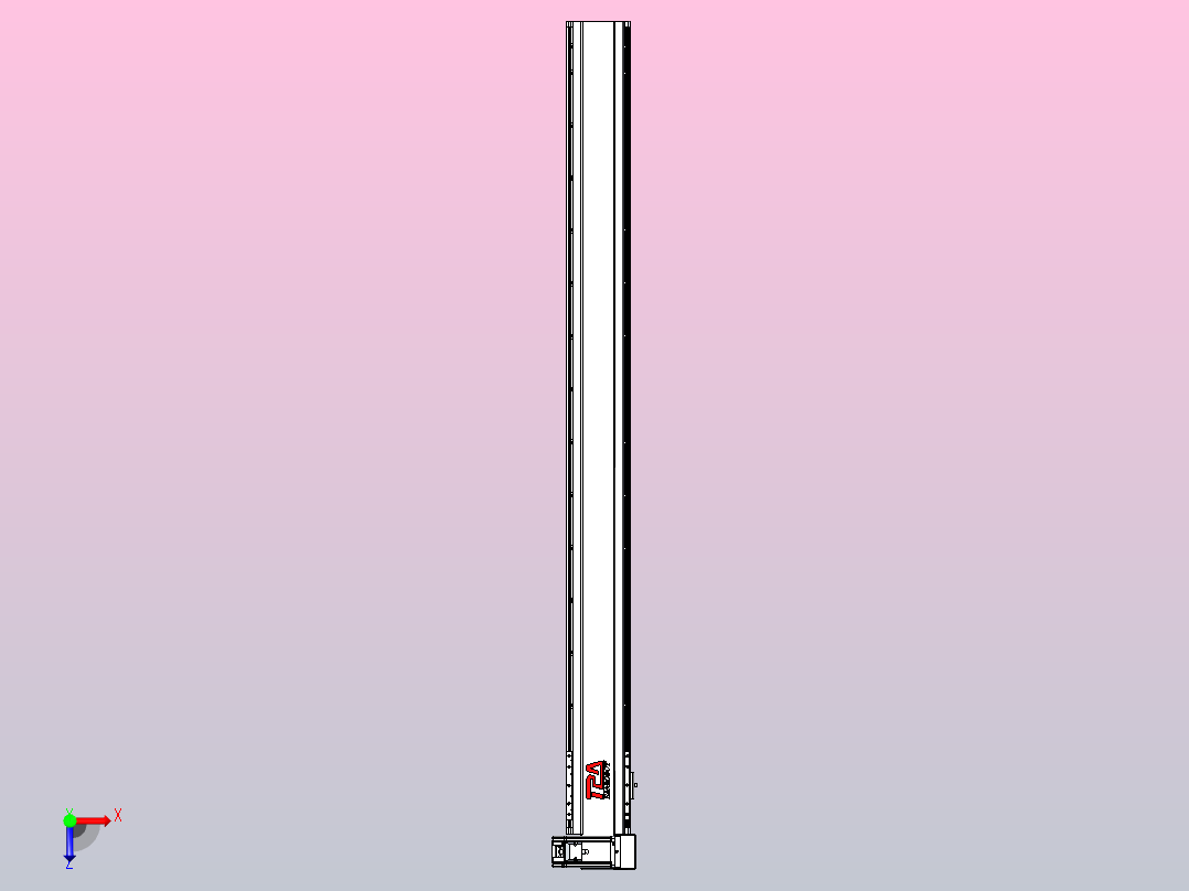皮带直线轴半封闭可选导轨TPA-HNB-120D-110-L1300-RU-C-P40-N3俯视图