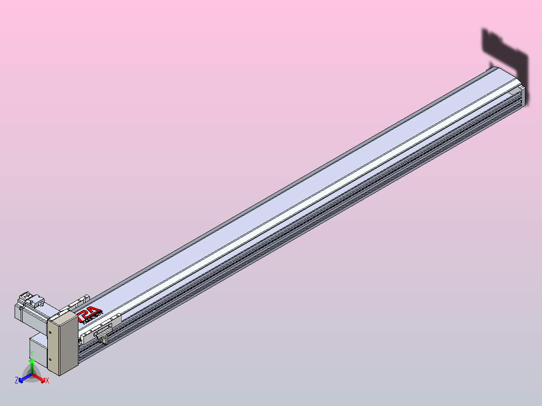 皮带直线轴半封闭可选导轨TPA-HNB-120D-110-L1300-RU-C-P40-N3正等轴测图
