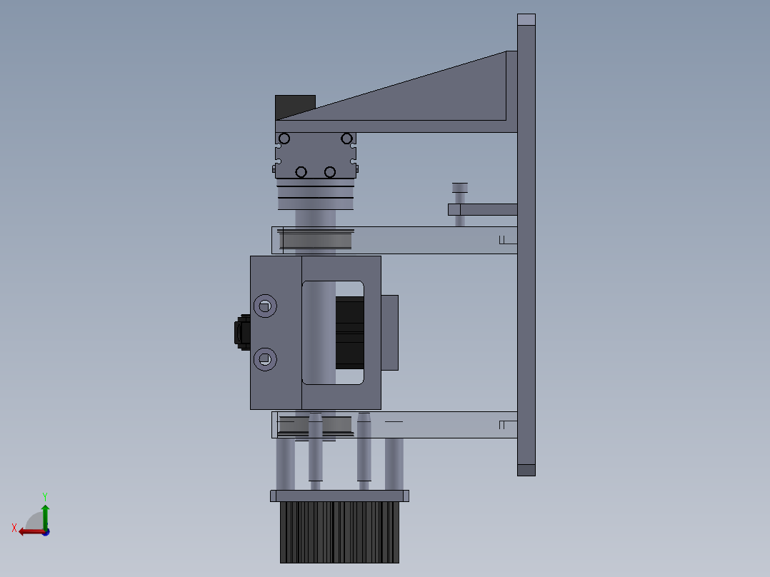 批量产品加工孔夹具后视图