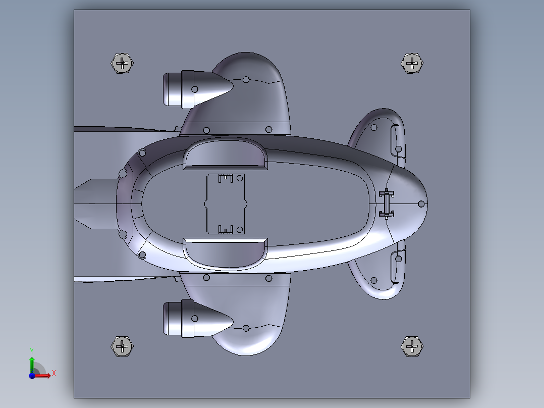 塑料飞机机身底部静强度分析及模具设计(sw12+说明书)前视图