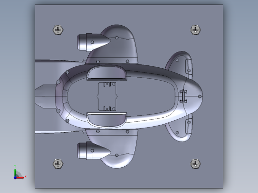 塑料飞机机身底部静强度分析及模具设计(sw12+说明书)前视缩略图