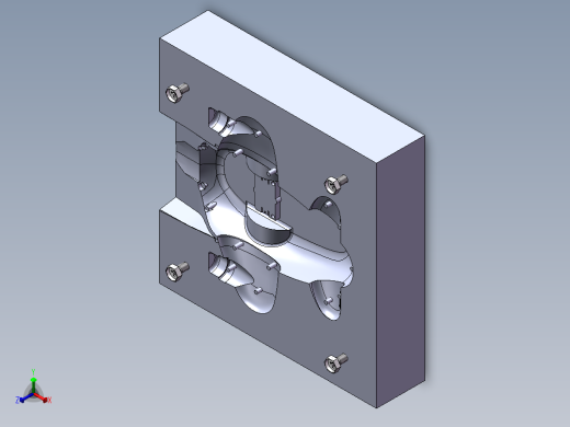 塑料飞机机身底部静强度分析及模具设计(sw12+说明书)正等轴测缩略图