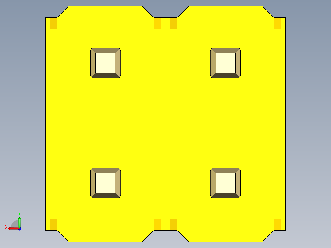 彩色公头100mil（2.54mm）系列-DS1021_yellow_2x02p_100mil_Type19_rev1.0后视图