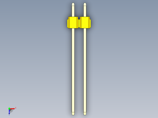 彩色公头100mil（2.54mm）系列-DS1021_yellow_2x02p_100mil_Type19_rev1.0俯视缩略图
