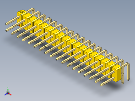 彩色公排针 100mil 2.54mm 系列-DS1022_yellow_2x18p_100mil_TypeD_rev1.0