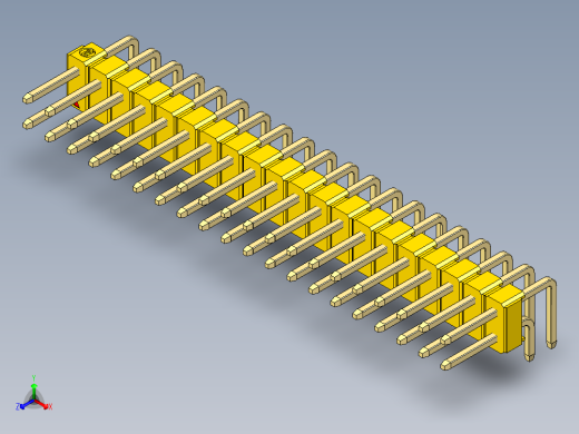 彩色公排针 100mil 2.54mm 系列-DS1022_yellow_2x20p_100mil_TypeD_rev1.0
