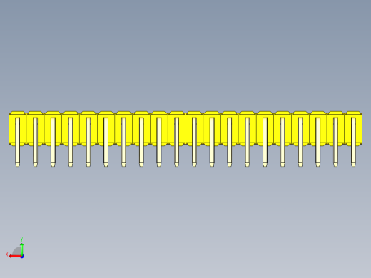 彩色公排针 100mil 2.54mm 系列-DS1022_yellow_2x20p_100mil_TypeD_rev1.0后视缩略图