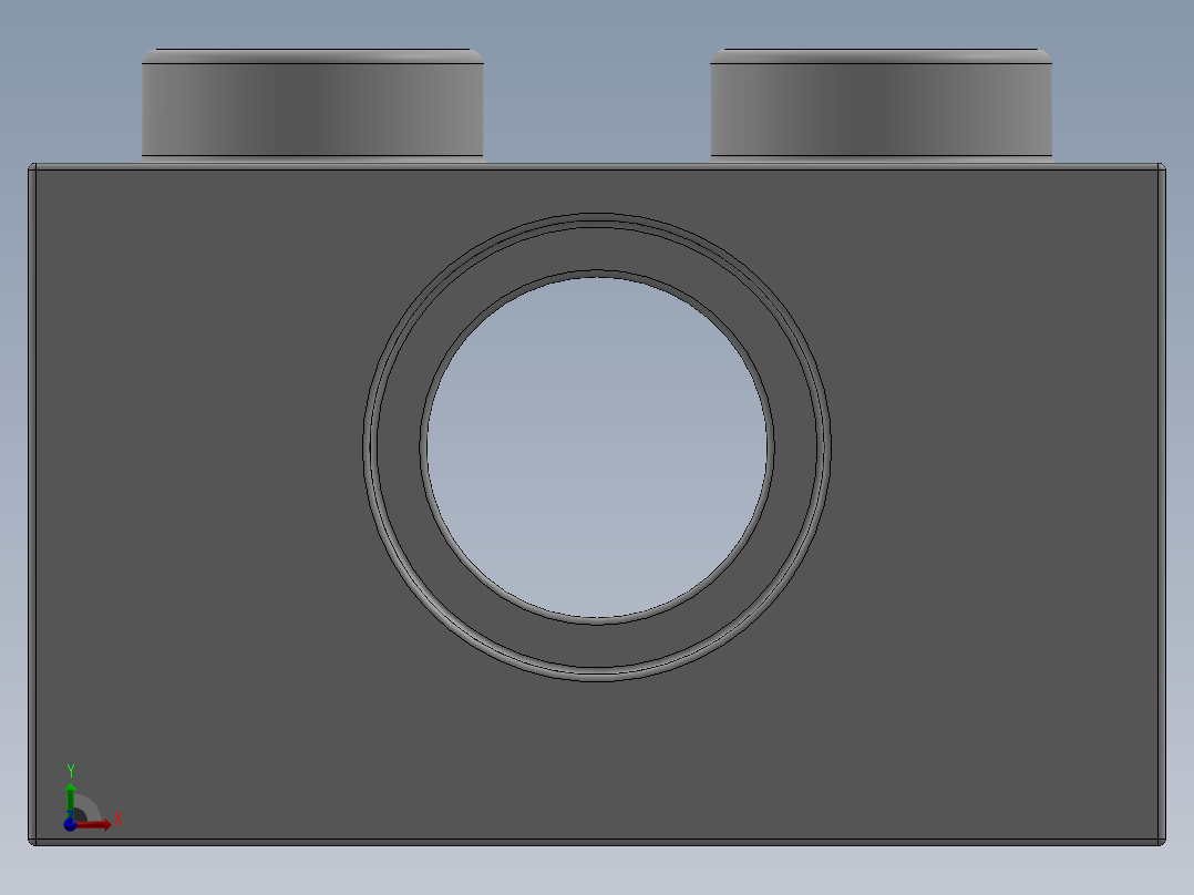 乐高机械组积木（横梁）-370001 White Technic Brick 1 x 2 with Hole前视图