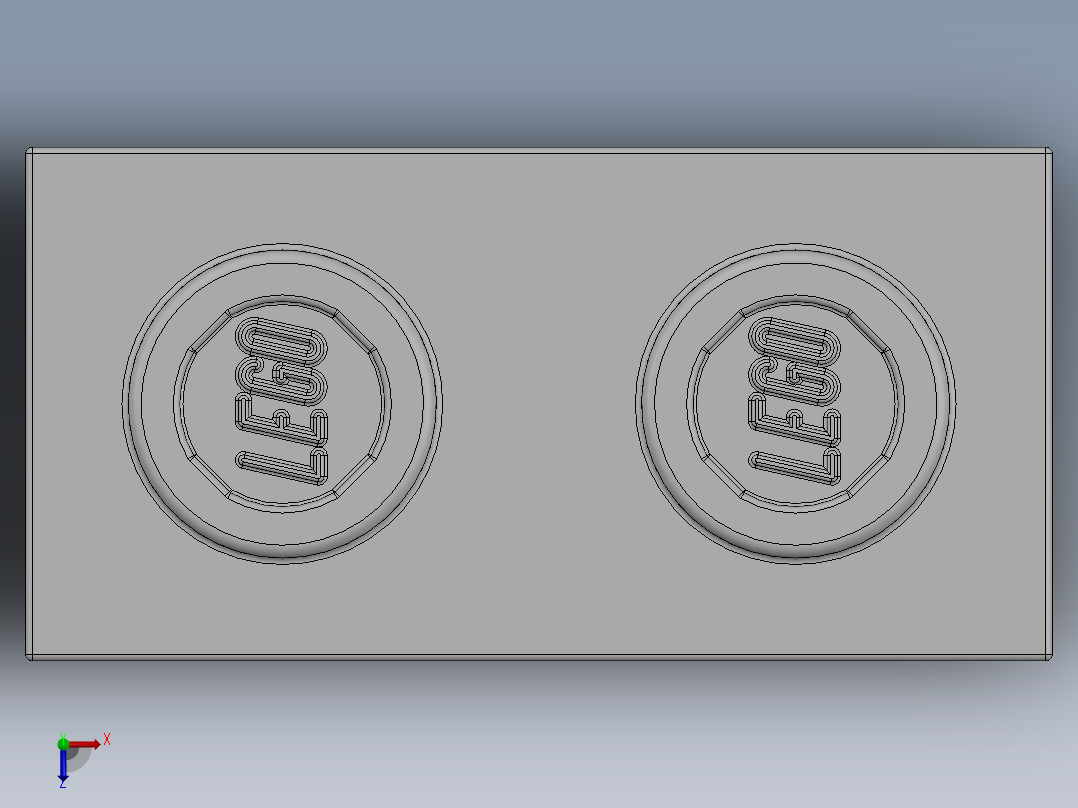 乐高机械组积木（横梁）-370001 White Technic Brick 1 x 2 with Hole俯视图