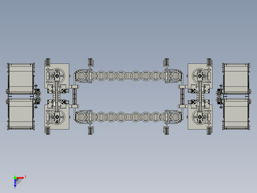 玉石片块分拣系统机俯视图