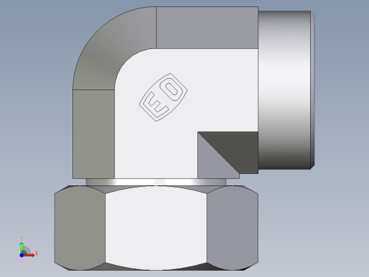 卡套式工业通用硬管接头EO_Swivel_nut_elbow_EW35LOMDCF前视缩略图