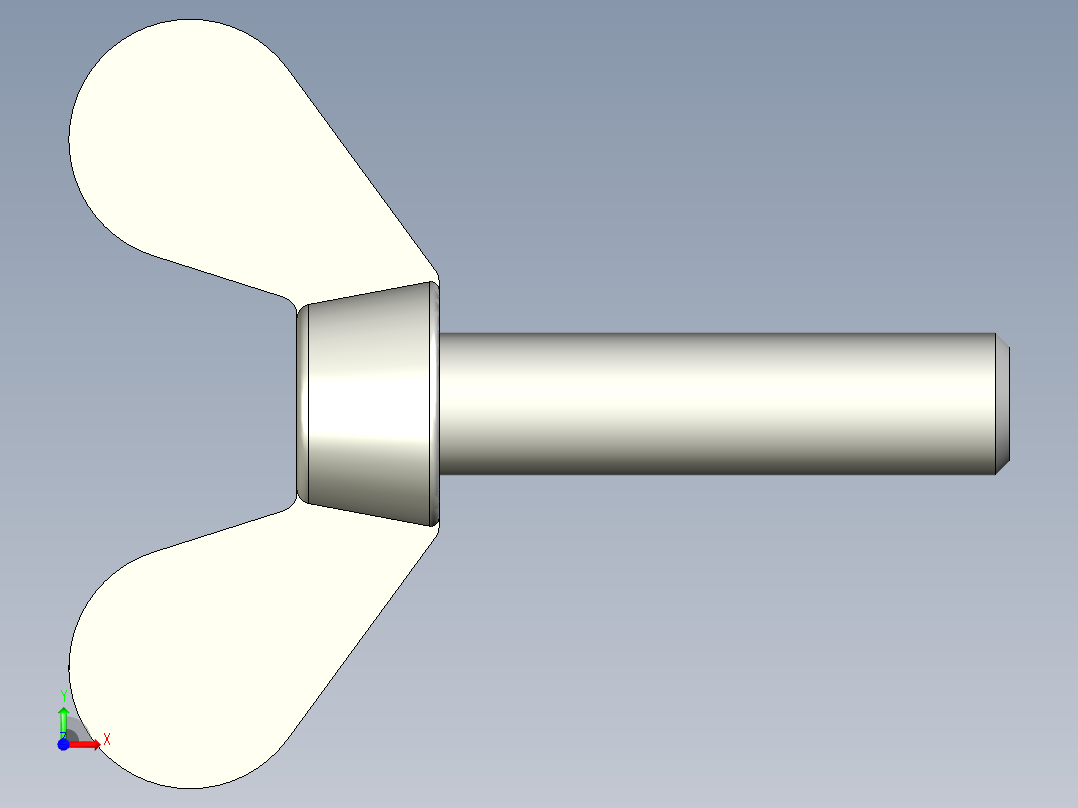 带耳螺钉-DIN_316_Wing_screws_5x0.8x20-17.6-9_26_2.3_13_5.stp前视图