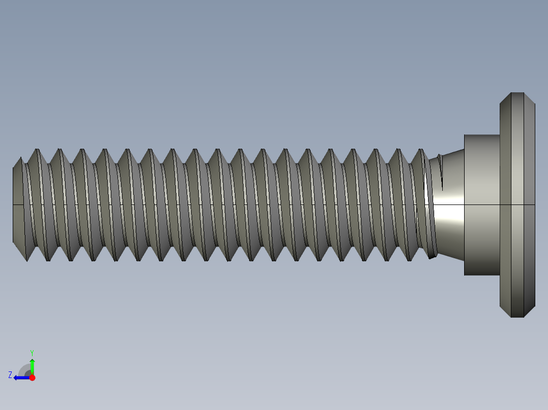 超薄型内六角螺钉-Ultra Low Profile Socket Head Screws 0.25-20 Thread Size 1 in Long.STEP右视图