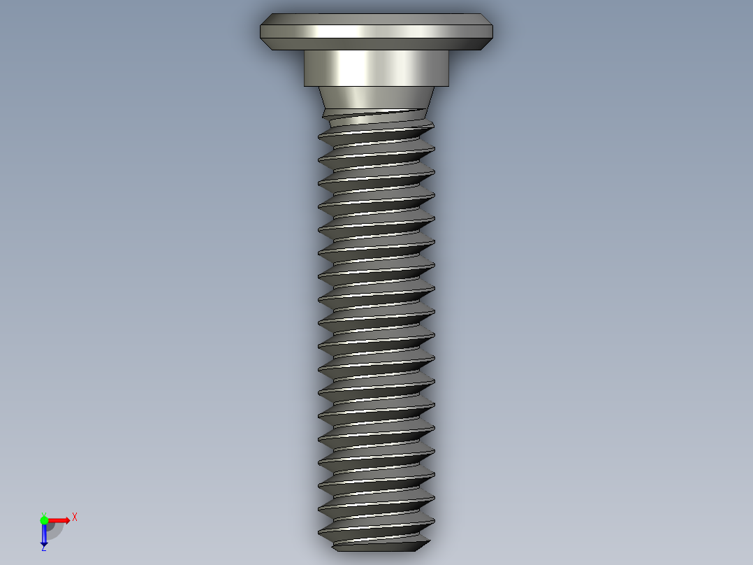 超薄型内六角螺钉-Ultra Low Profile Socket Head Screws 0.25-20 Thread Size 1 in Long.STEP俯视图