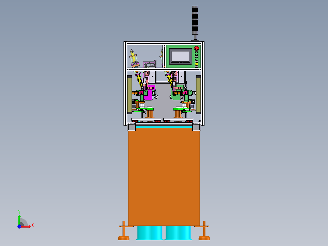 双工位绕线机sw22可编辑前视图
