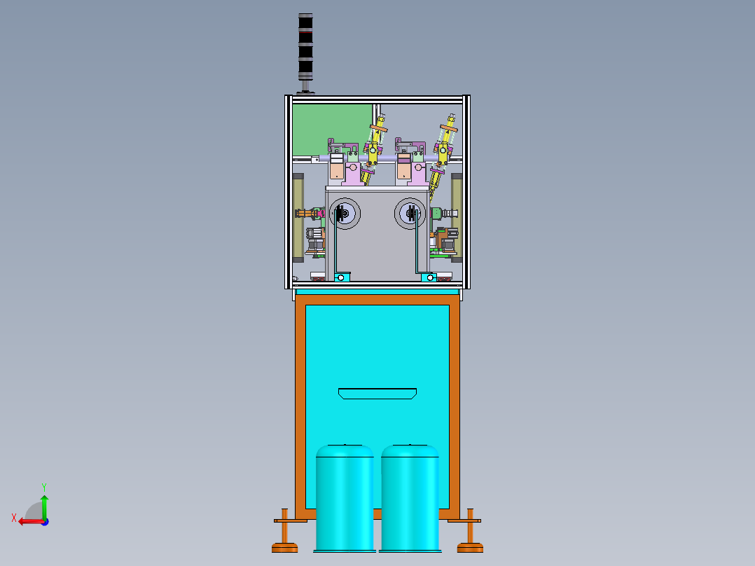 双工位绕线机sw22可编辑后视图