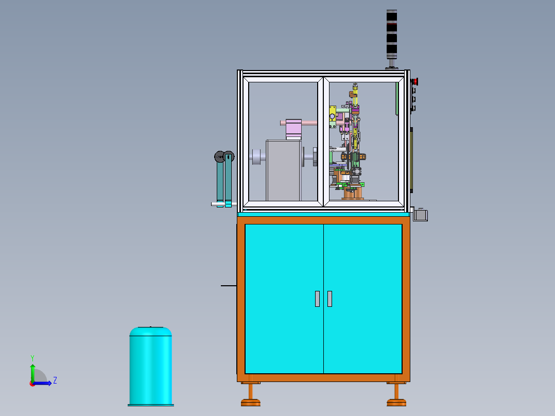 双工位绕线机sw22可编辑左视图